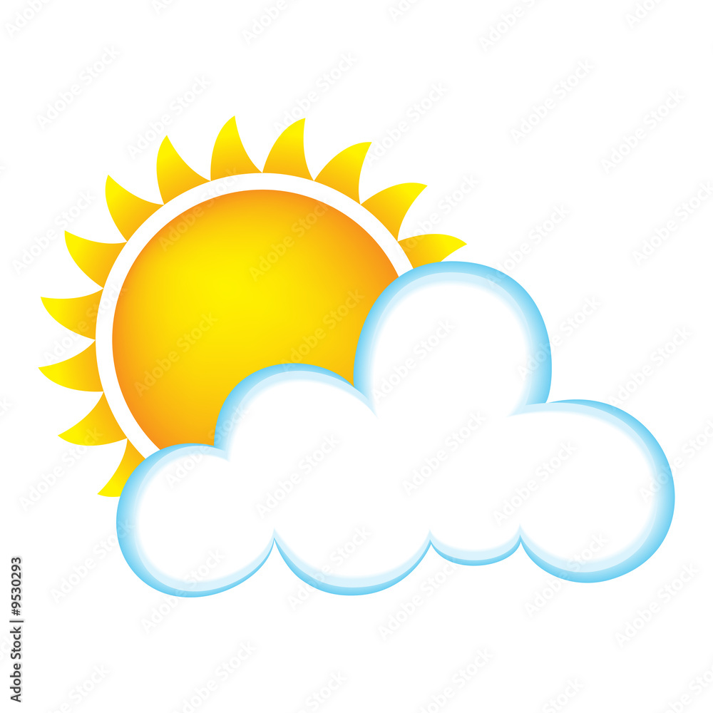 Weather Icon Representing Sunny Weather With Clouds Weather Icon Representing Sunny Weather With Clouds