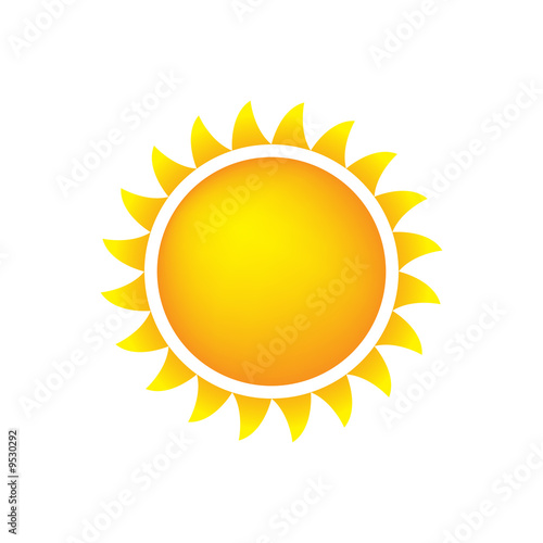 Sun Icon With Flames, Color, Gradient Orange/Yellow