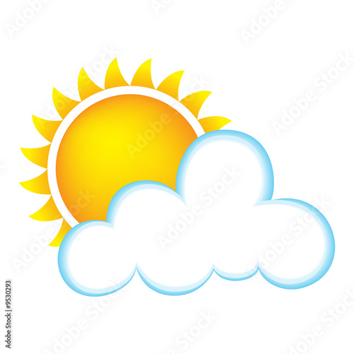 Weather Icon Representing Sunny Weather With Clouds
