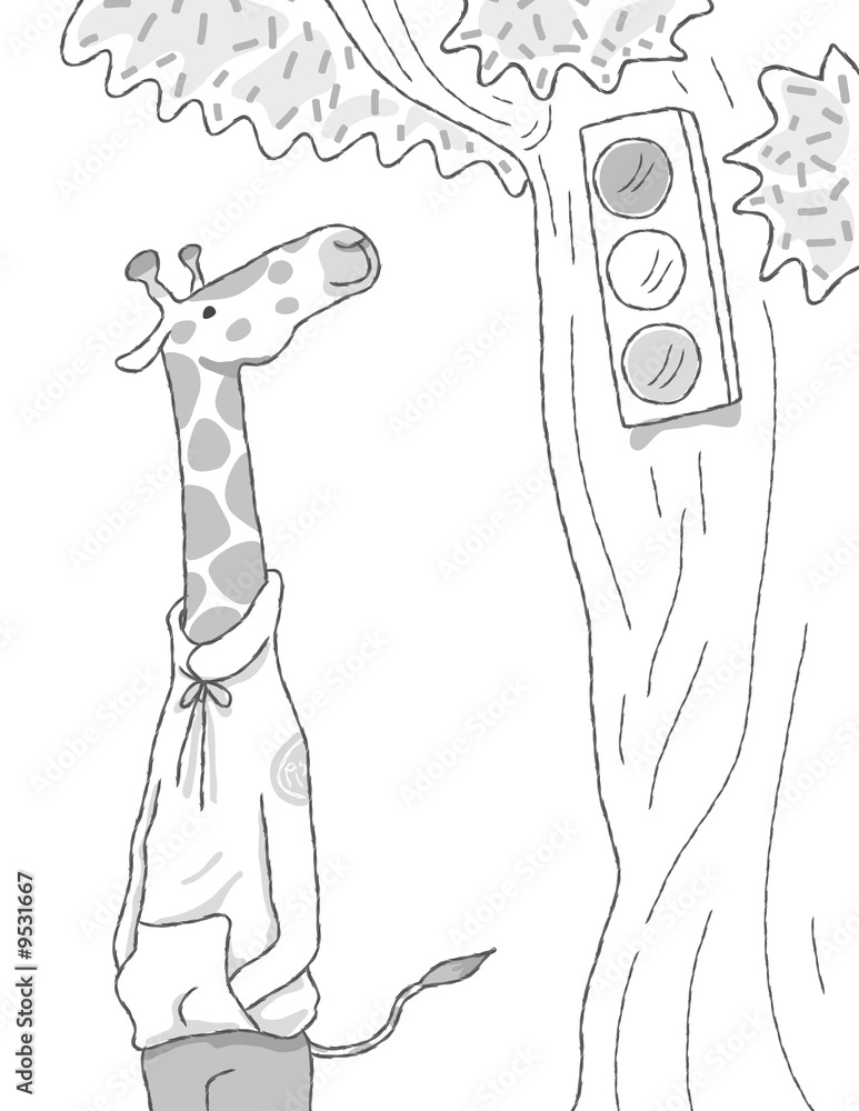 Fototapeta premium Giraffe and Signal