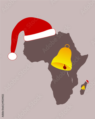 Afrika mit Weihnachtsmuetze