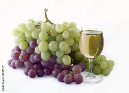 wine glass and grapes