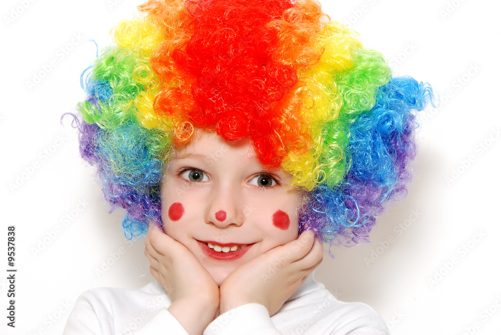 The cheerful clown on a light background The cheerful clown on a light background