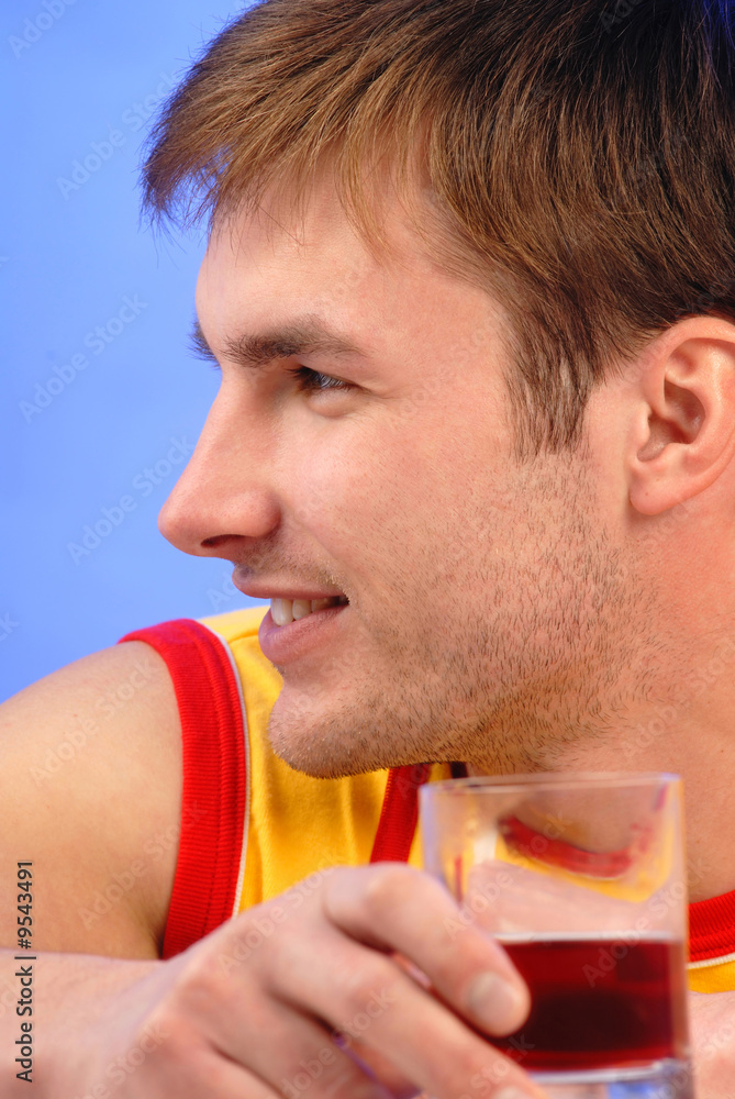 Fototapeta premium man's portrait, is dressed in bright clothes