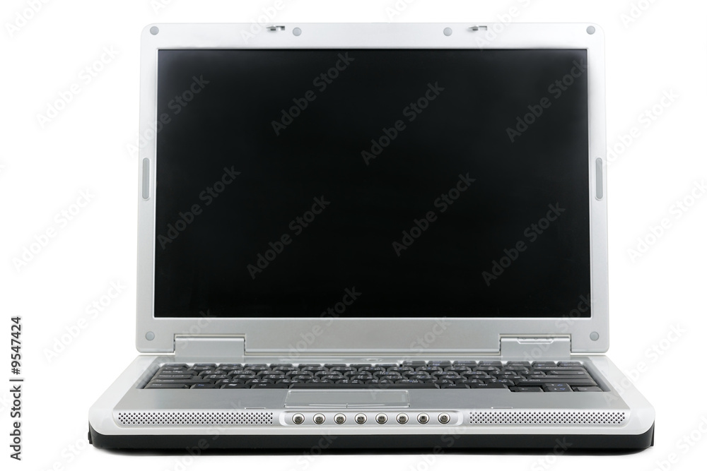 Wide screen laptop in isolated white background Wide screen laptop in isolated white background