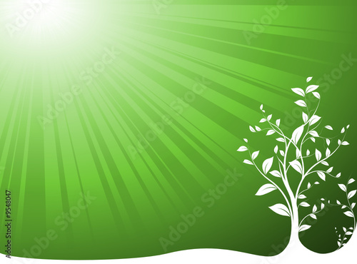 vector serie - ecology and environment with green sun light