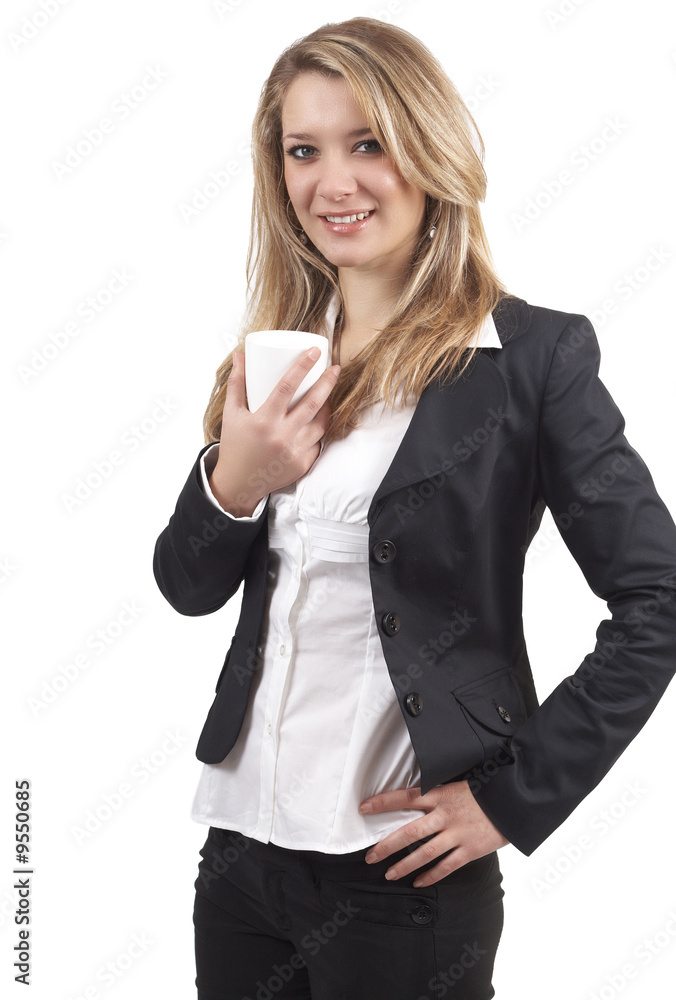 Beautiful blonde businesswoman wearing office clothes Beautiful blonde businesswoman wearing office clothes