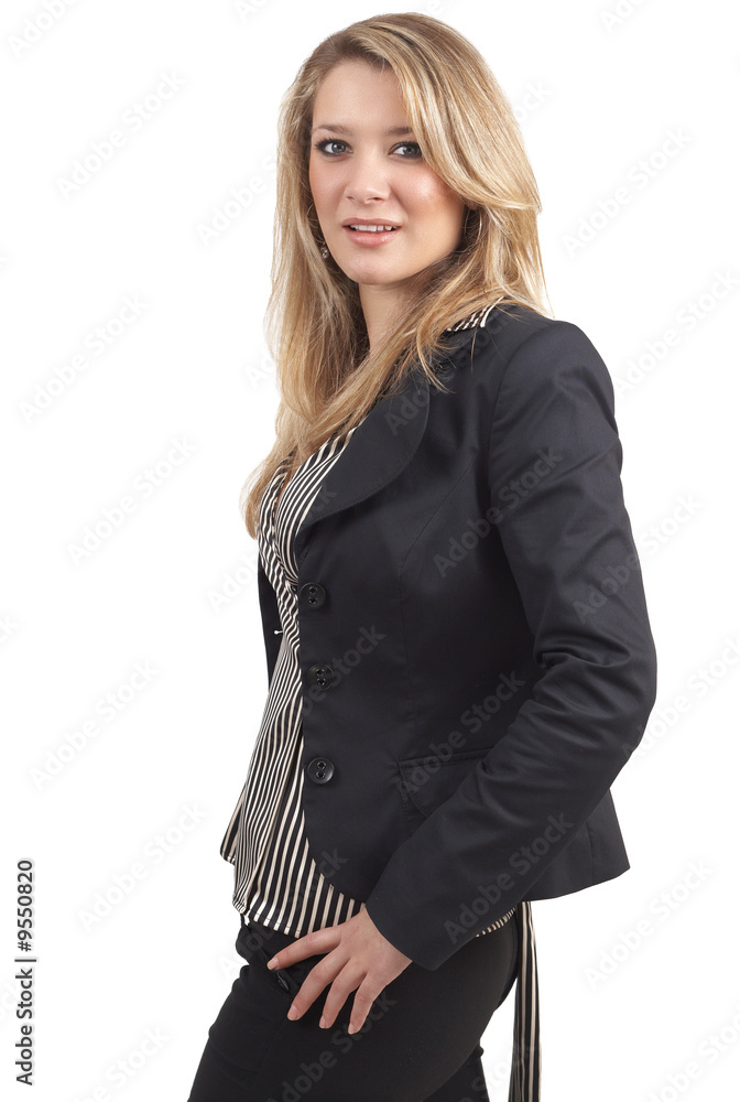 Beautiful blonde businesswoman wearing office clothes Beautiful blonde businesswoman wearing office clothes