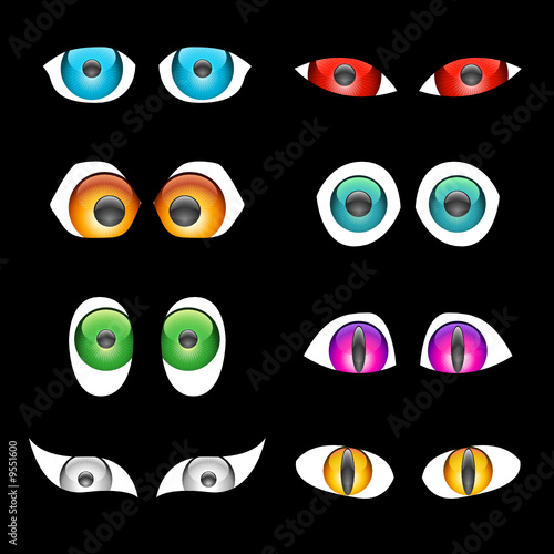 Shiny Vector Cartoon Eyes
