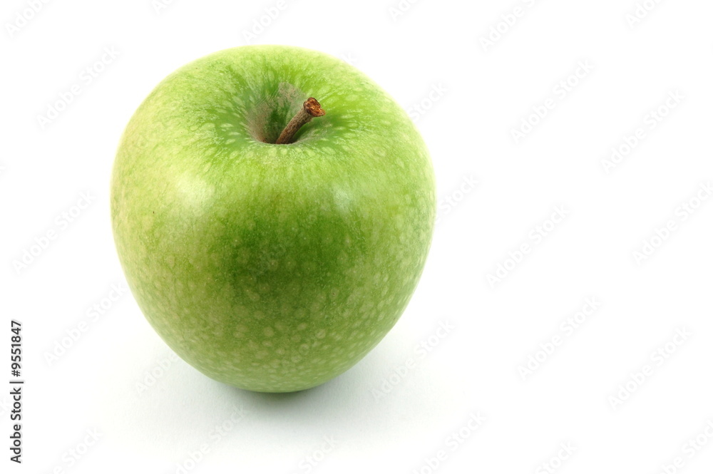 fresh green apple isolated on a white background.