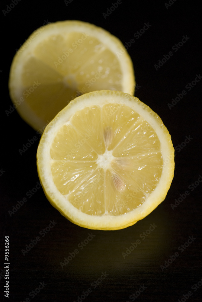 Lemon Fresh fruit, a tropical lemon on black backgroud