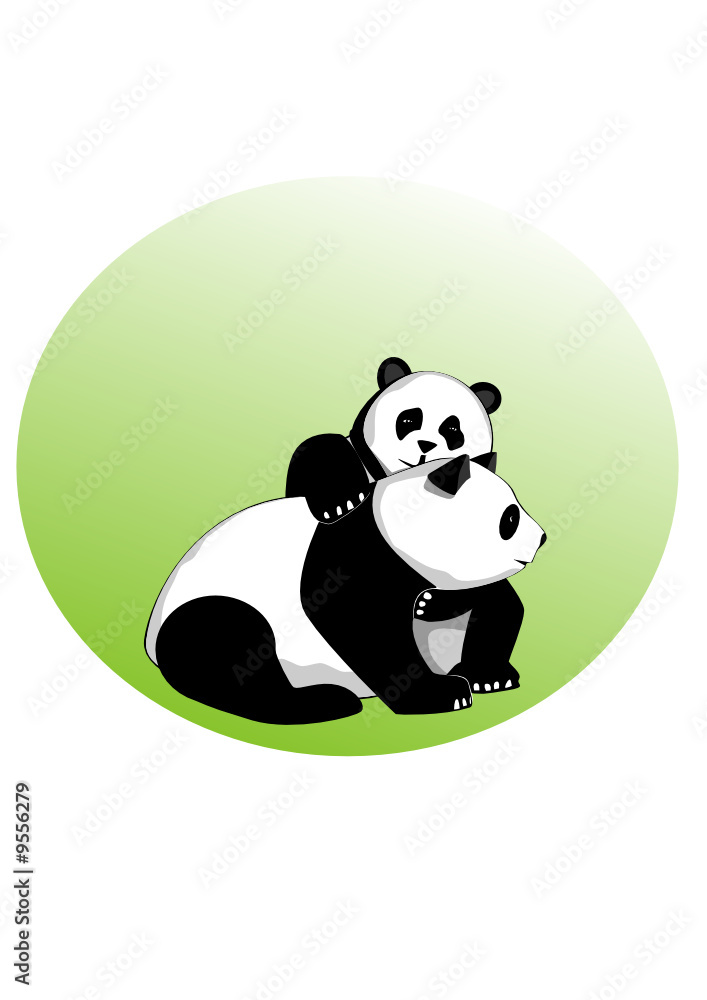 Naklejka premium Panda amici