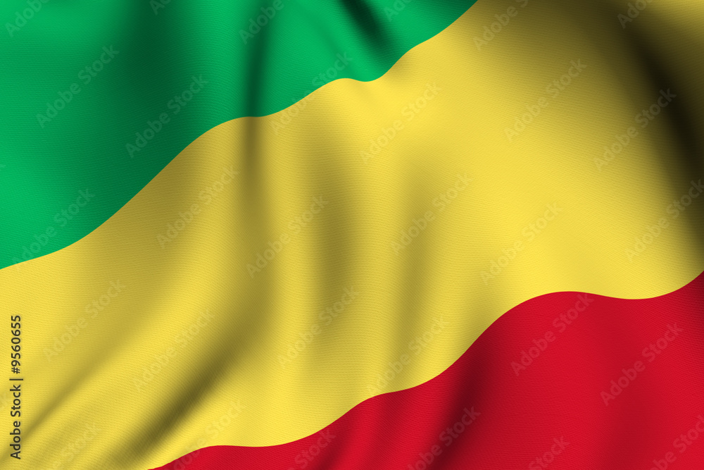 Fototapeta premium Rendered Congolese Flag
