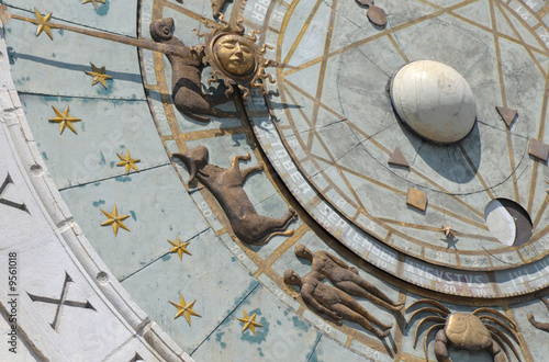 Italy, Padua: Zodiacal Wall Clock photo