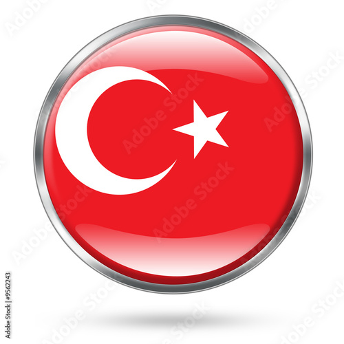 Turkey Flag Icon Button series easy to extract