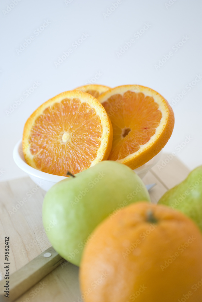 orange, apple and pear fresh fruit isolated on white orange, apple and pear fresh fruit isolated on white