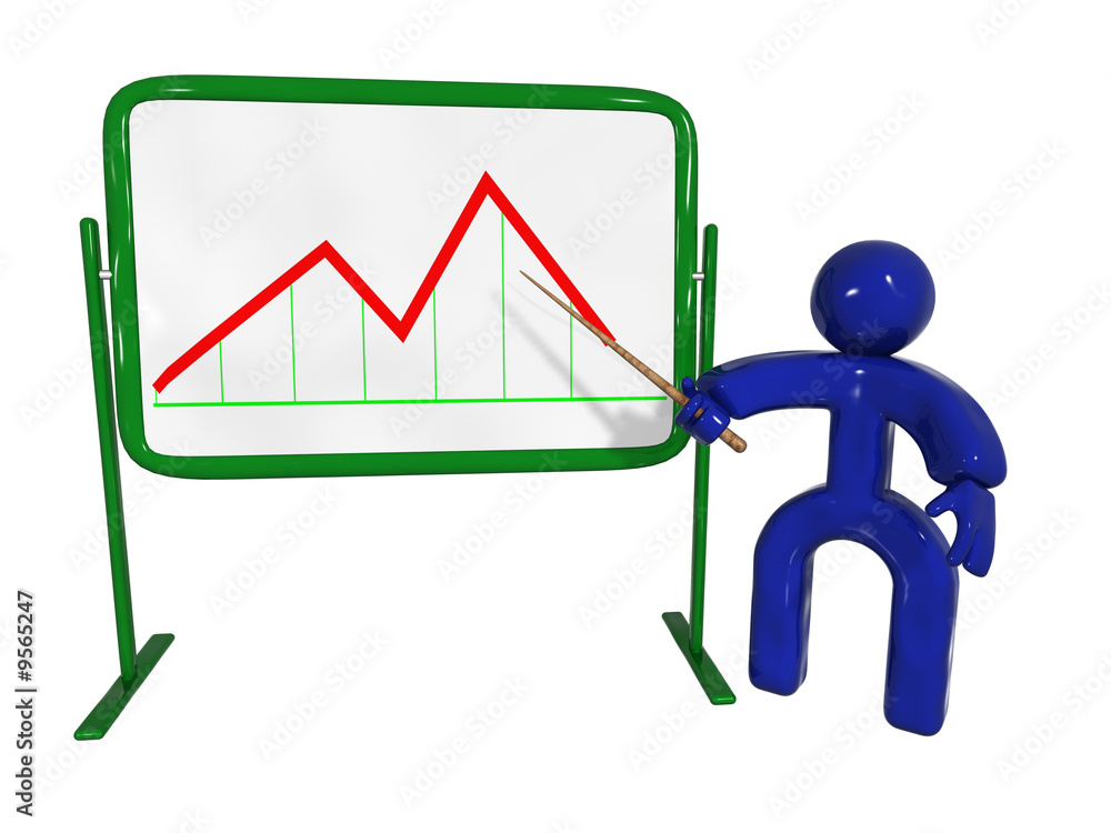 3D man with chart 3D man with chart
