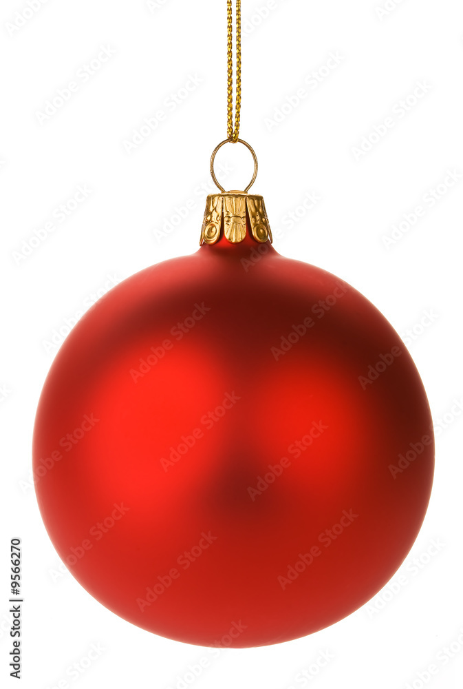 Hanging Red Christmas Baubles Hanging Red Christmas Baubles