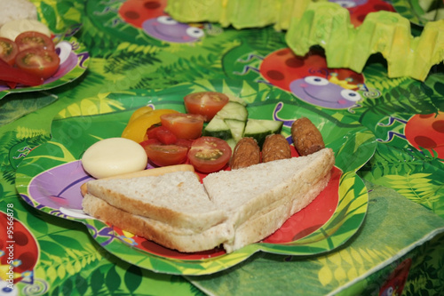 Food at a childs party photo