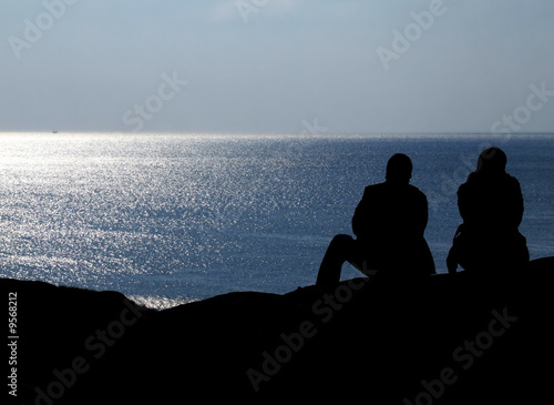 Coastline romantic sunsent photo