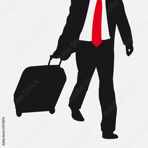 Silhouette Geschäftsmann mit Reisekoffer