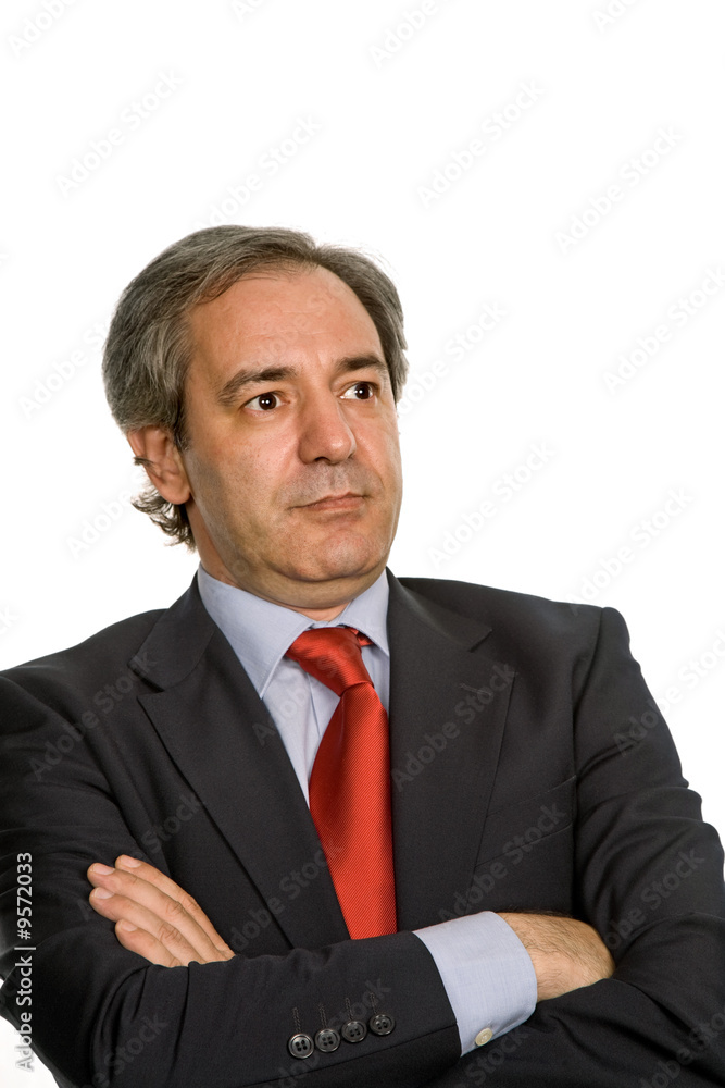 mature business man portrait in white background mature business man portrait in white background