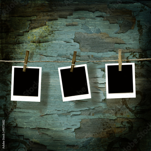 Pictures  against old crackled backdrop