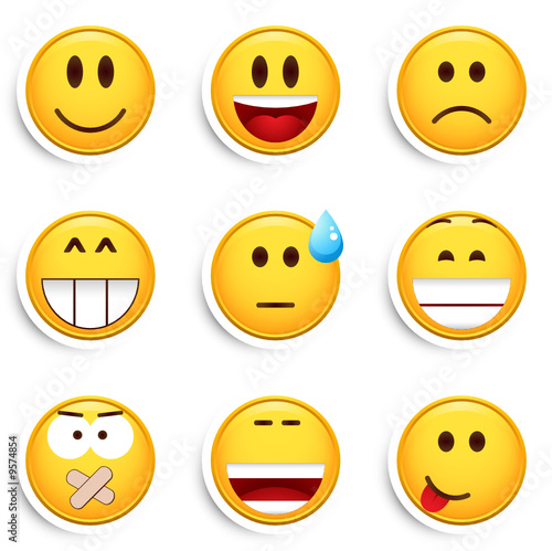 Lot de 9 smileys