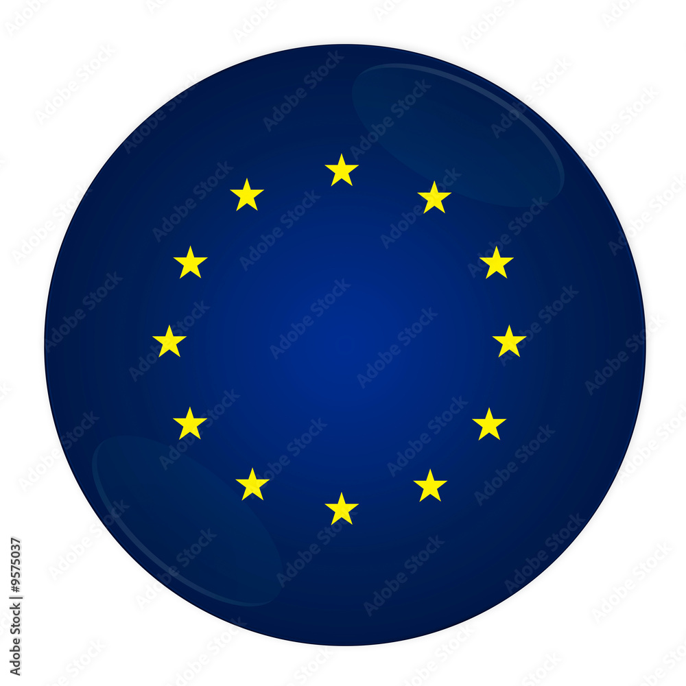 Abstract illustration: button with flag from European union Abstract illustration: button with flag from European union