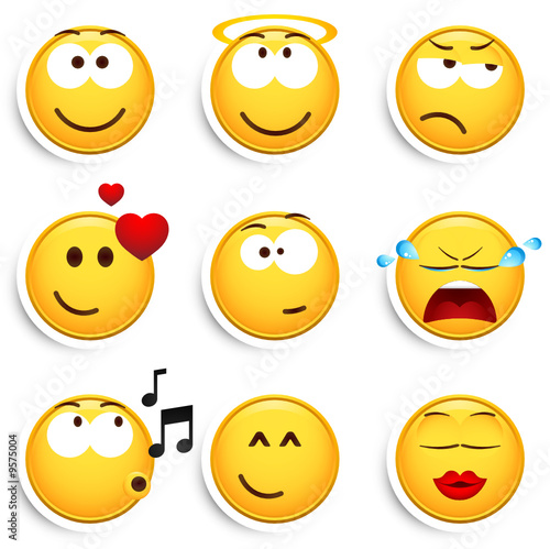 Lot de 9 smileys