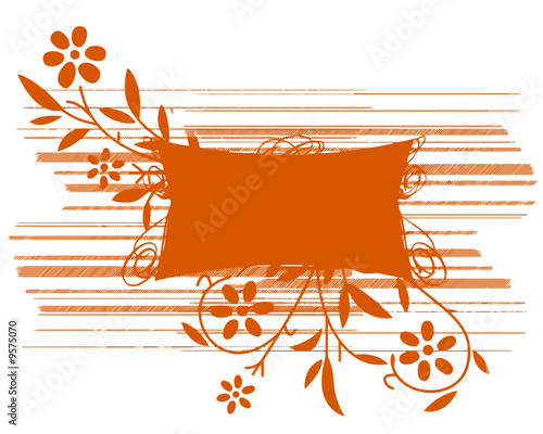 FLORAL GRUNGE ORANGE FLUO