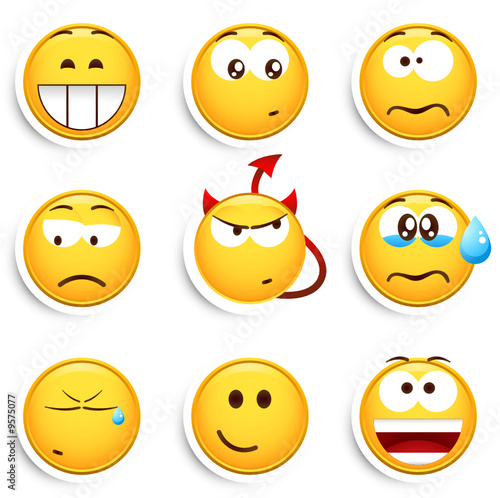 Lot de 9 smileys