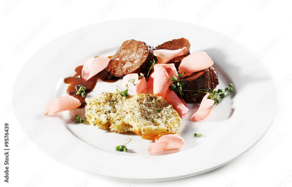 Beef Plate with Potatoes Galette