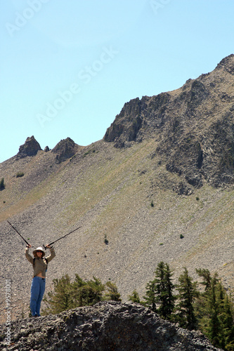 Hiking Poles up