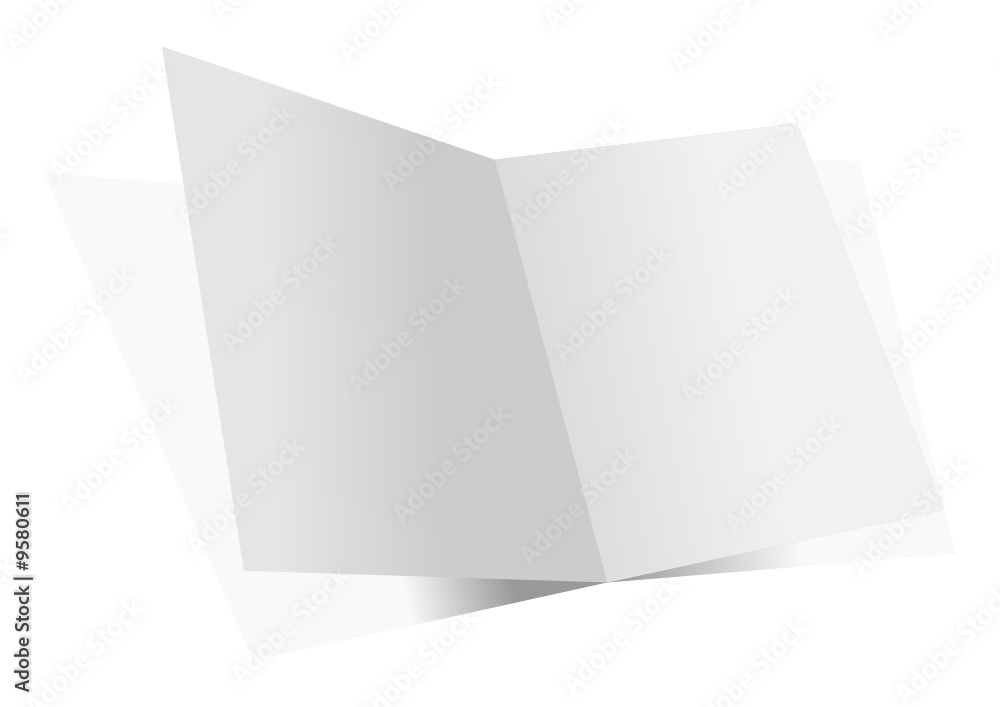 Blank double sheets isolated over white background
