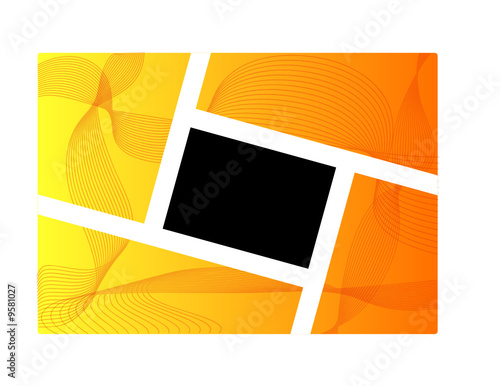 cornice su sfondo astratto arancione giallo