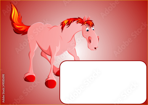 Horse with message board.