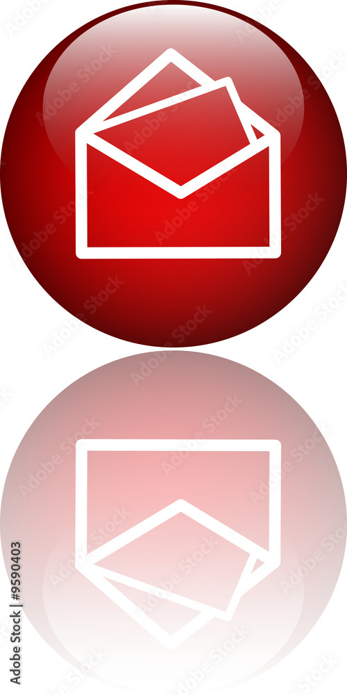 contact red button with reflection contact red button with reflection