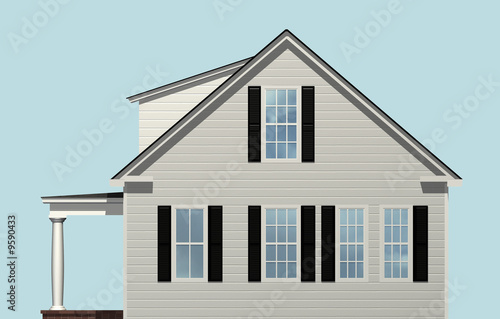 Side view of a two story house.