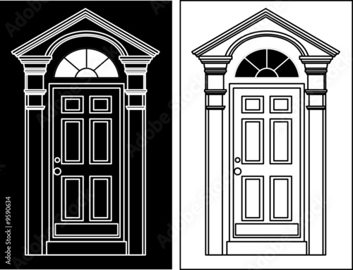 vector door icon company logo (black and white versions)