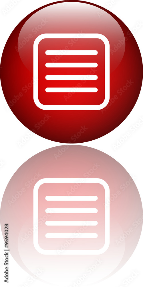 text red button with reflection