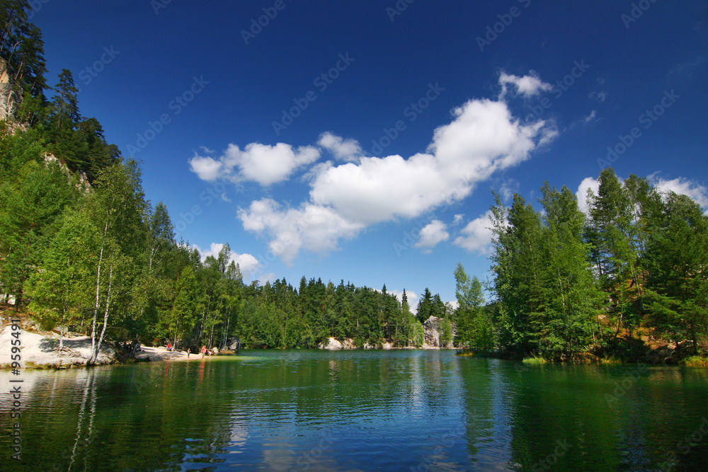Emerald lake-National park of Adrspach rocks-Czech Rep. Emerald lake-National park of Adrspach rocks-Czech Rep.