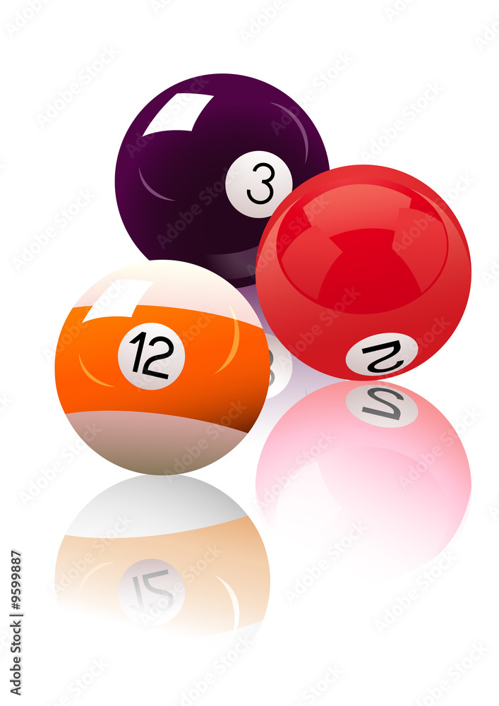 Three billiard balls, vector illustration Three billiard balls, vector illustration