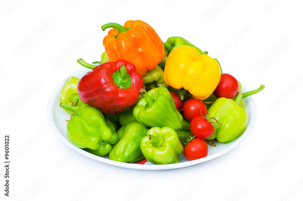 Bell peppers isolated on the  white background