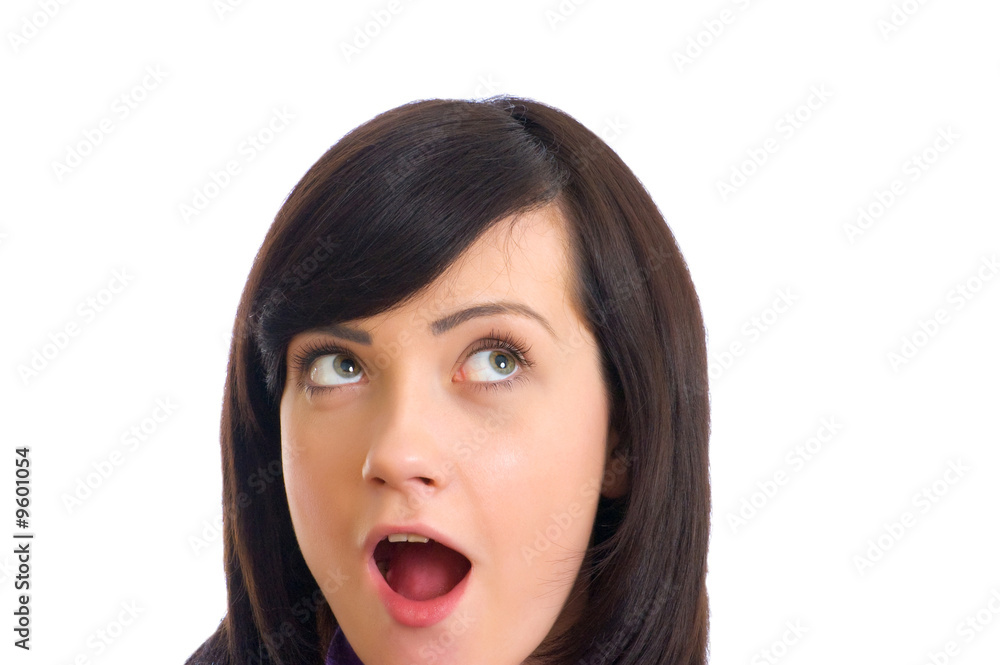 Young girl isolated on the white background