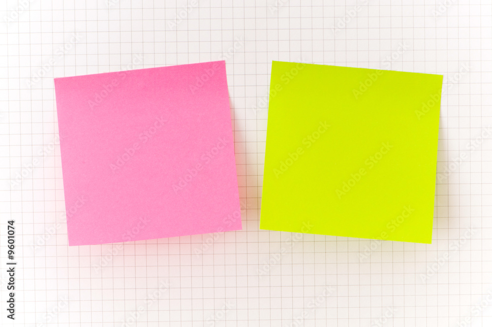 Reminder notes isolated on the white board