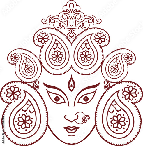 Durga Indian Goddess ornamental design