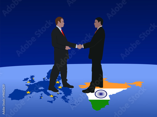 European and Indian business men meeting
