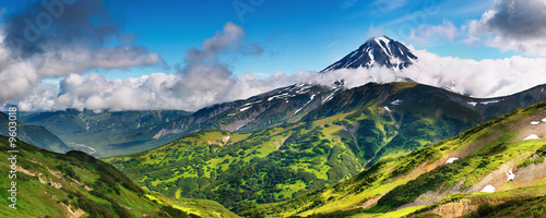 Mountain panorama with extinct volcano photo