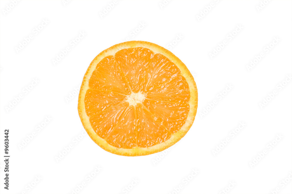close up view of a slice of orange isolated with clipping path close up view of a slice of orange isolated with clipping path